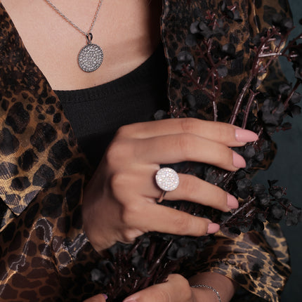 Sparkling Braid Silver Ring | CZ Accent Jewellery