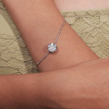 Twisted Elegance Silver Bracelet | CZ Accent Jewelry