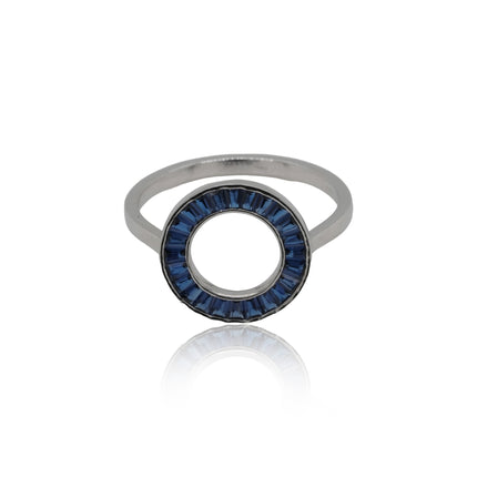Blue Orbit Silver Ring