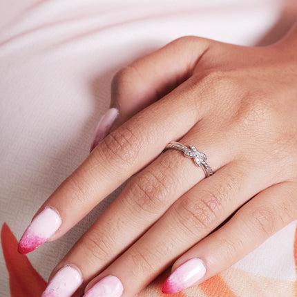 Onyx Blossom Sterling Silver Ring | Bold Floral Design