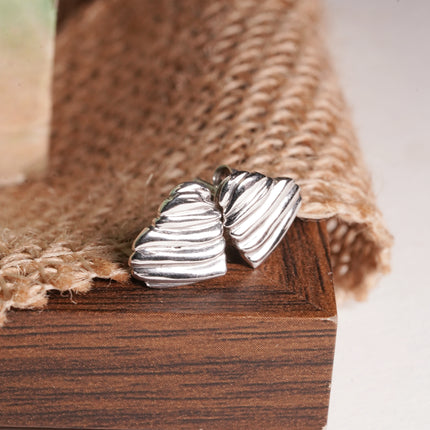 Twist Love Vibe Spiral Sterling Heart Earrings