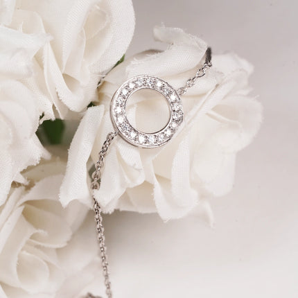 Lustrous Twist Silver Bracelet | CZ Accented Braid