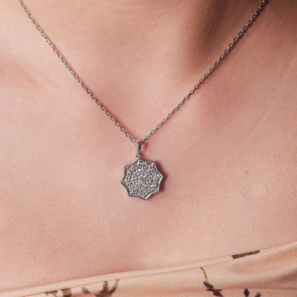 Silver Bloom Petal Necklace | Silver Floral Pendant