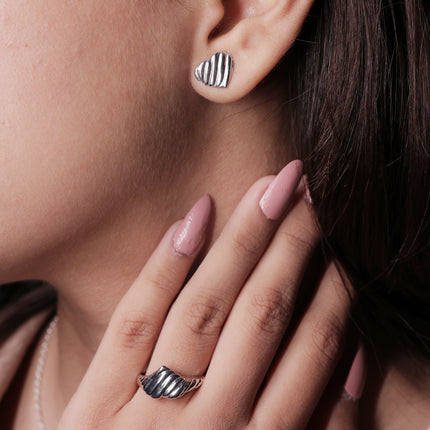 Twist Love Vibe Spiral Sterling Heart Earrings