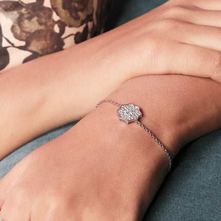 Silver Bloom Link Bracelet | Stylish Silver Tone Jewelry