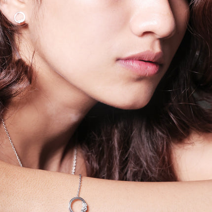 Midnight Bloom Silver Bracelet | CZ & Enamel Accents