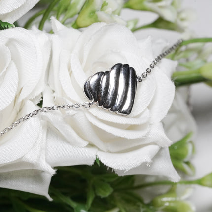 Twist Love Vibe Woven Silver Heart Bracelet