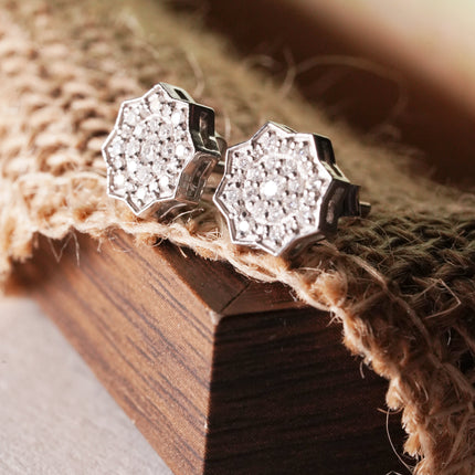 Silver Bloom Stud Earrings | Silver Floral Stone Jewelry