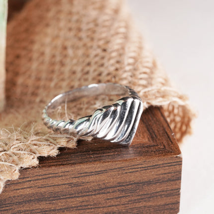 Twist Love Vibe Braided Heart Silver Ring