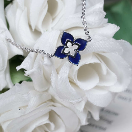 Blue Blaze Wave Silver Bracelet | Elegant Blue Jewelry