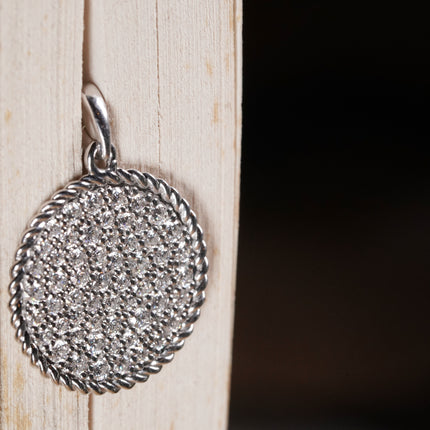 Glitter Curve Pendant Necklace | 925 Silver with CZ
