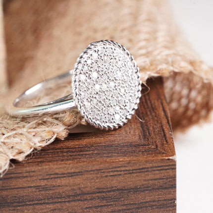 Sparkling Braid Silver Ring | CZ Accent Jewellery
