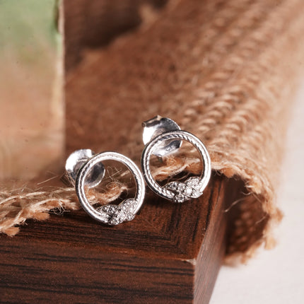 Shadow Flower Drop Earrings | Silver, Black Enamel & CZ