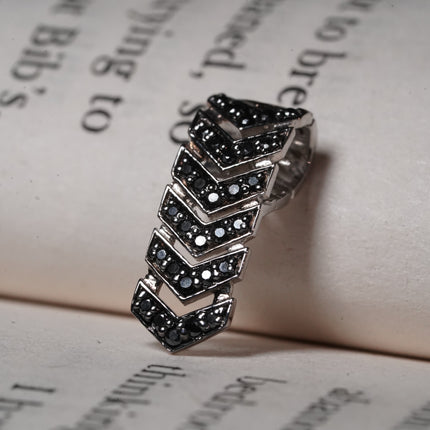 Bloom Cluster Black Pendant Necklace | Dainty Floral Silver