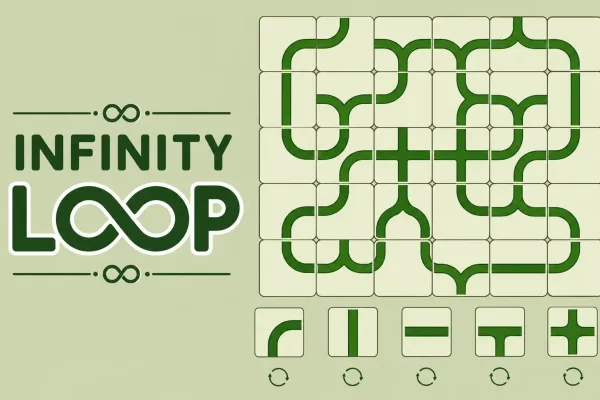 Green path tiles arranged in a connected network on a pale sage puzzle board