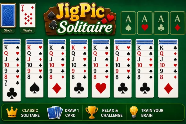 Klondike solitaire card board