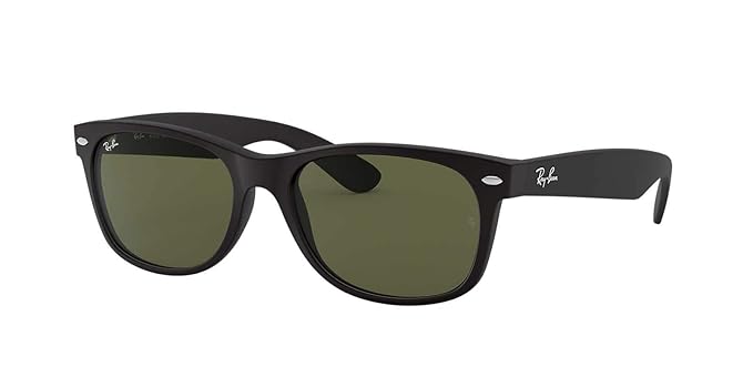 Ray-Ban RB2132 New Wayfarer Sunglasses (Black Frame, Green Lenses)