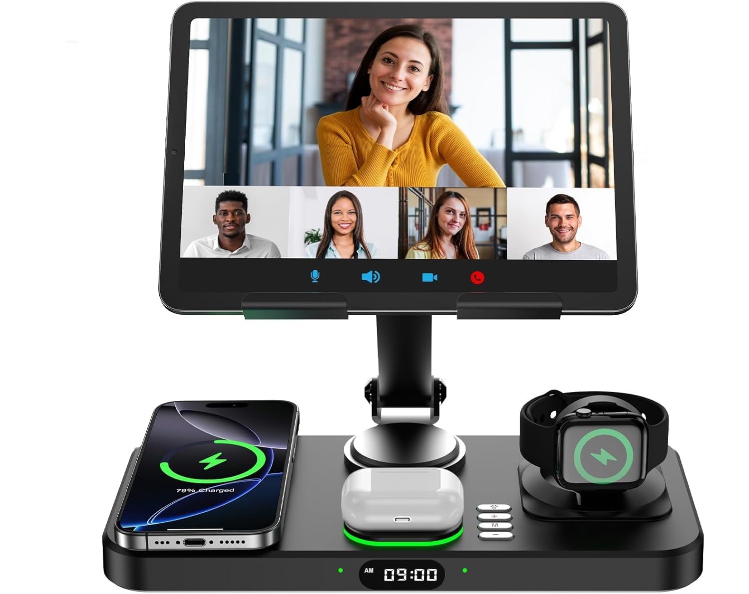 Nifty Multi-Functional Desktop Organizer with Wireless Charging Pad