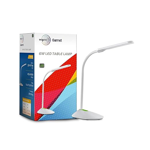 Wipro Garnet 18W LED Table Lamp, Black