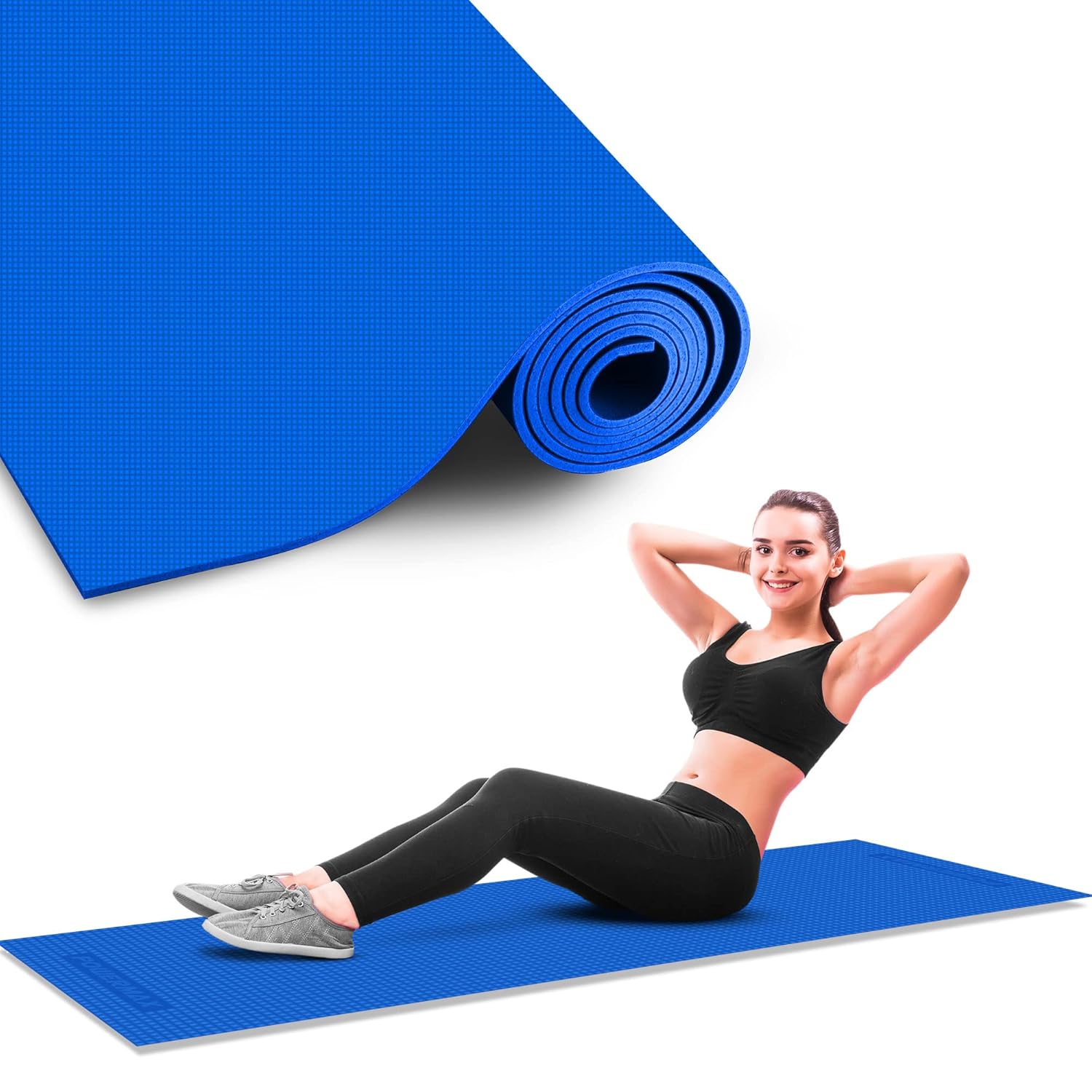 PowerMax Fitness PVC Yoga Mat (Blue)