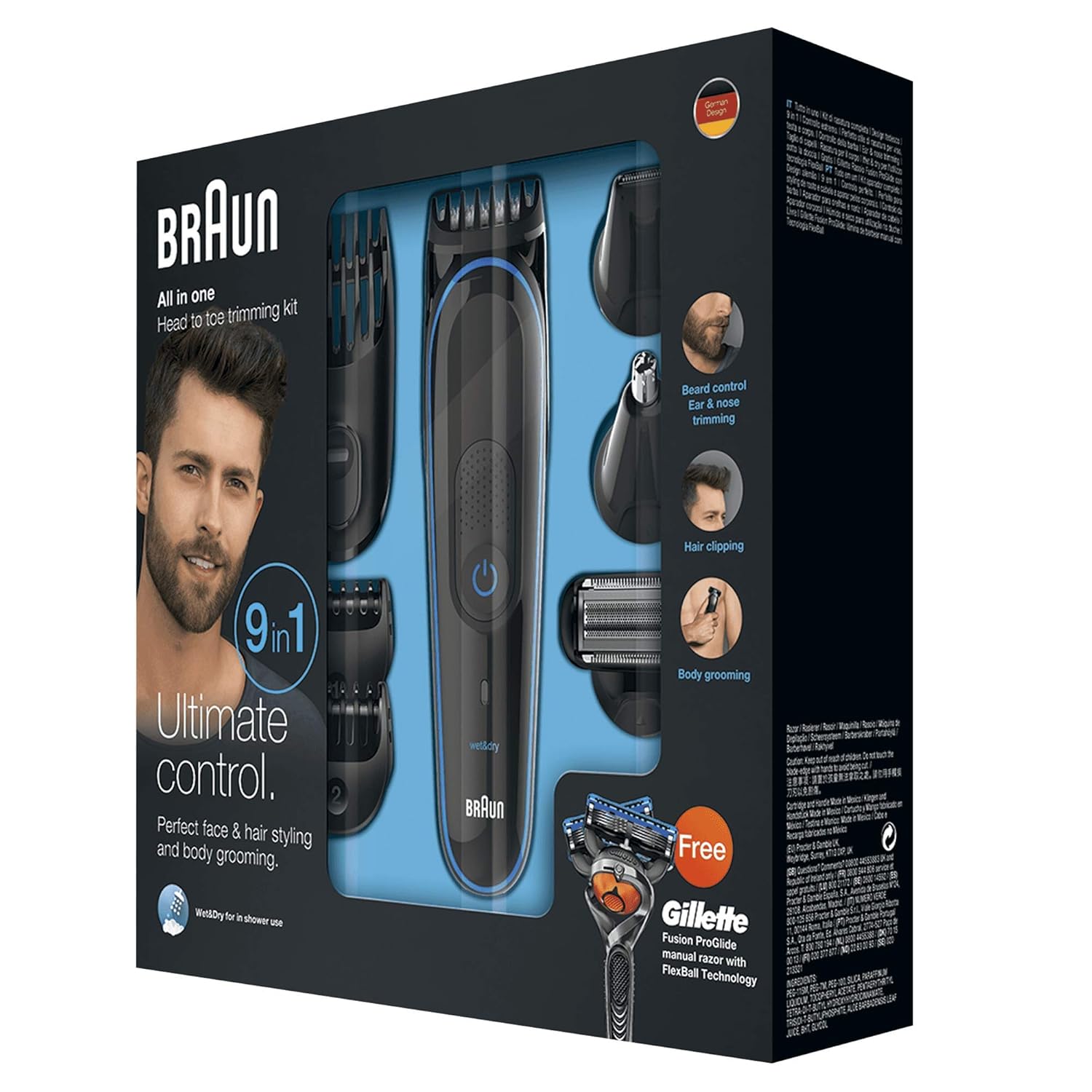 Braun MGK3980 9-in-1 Multi-Grooming Kit (Black/Red)