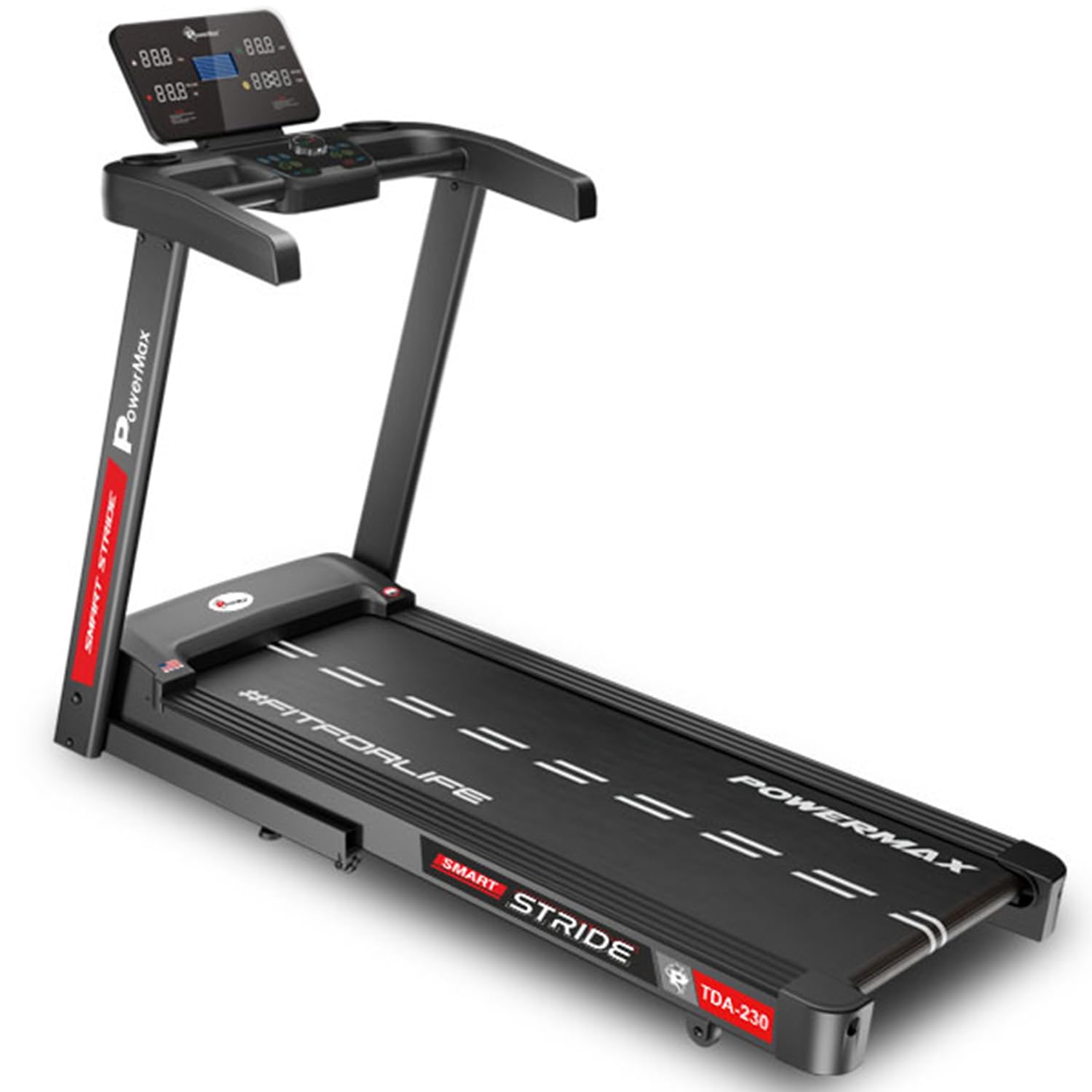 PowerMax Fitness TDA-230 Magnetic Treadmill (Black/Red)