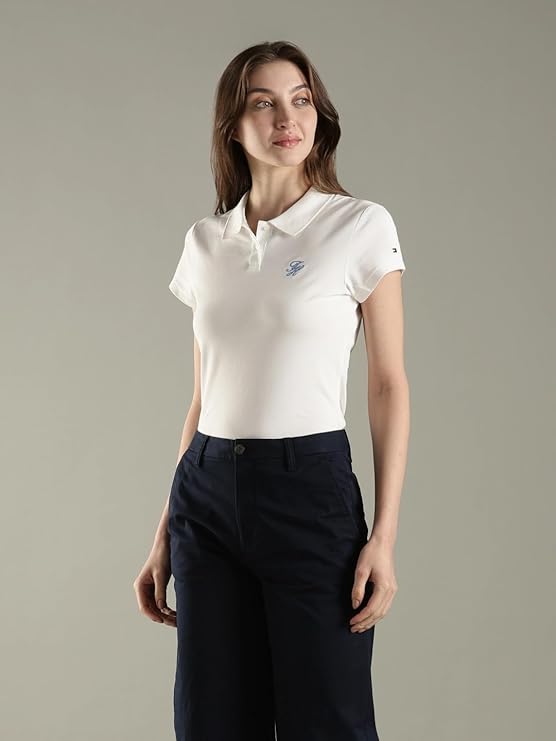 Tommy Hilfiger Women's Polo (White, Medium)