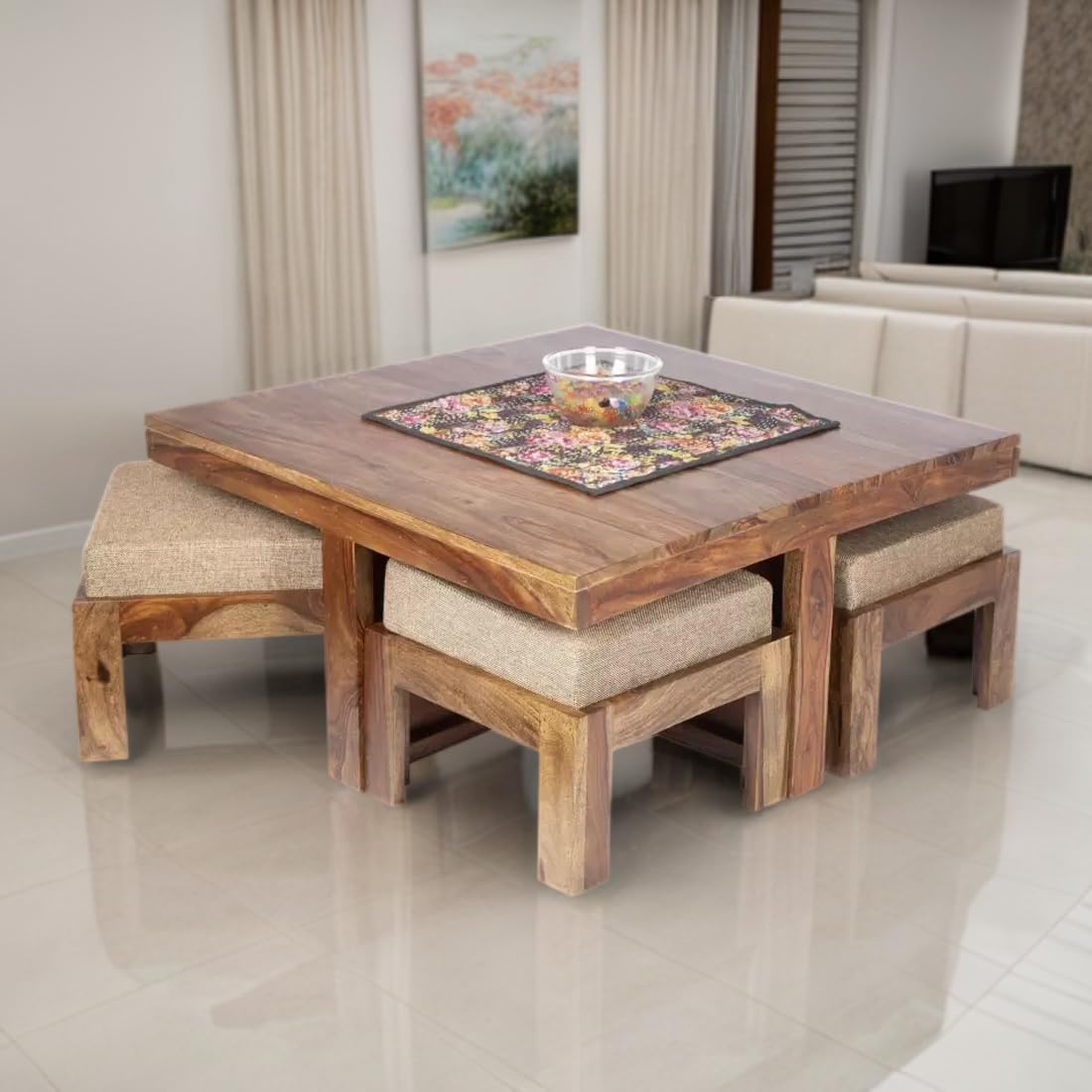 Urban Ladder Nook Wooden Coffee Table (Walnut Finish)